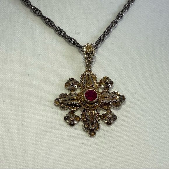 Sterling Silver Jerusalem Cross Pendant - Picture 4 of 9